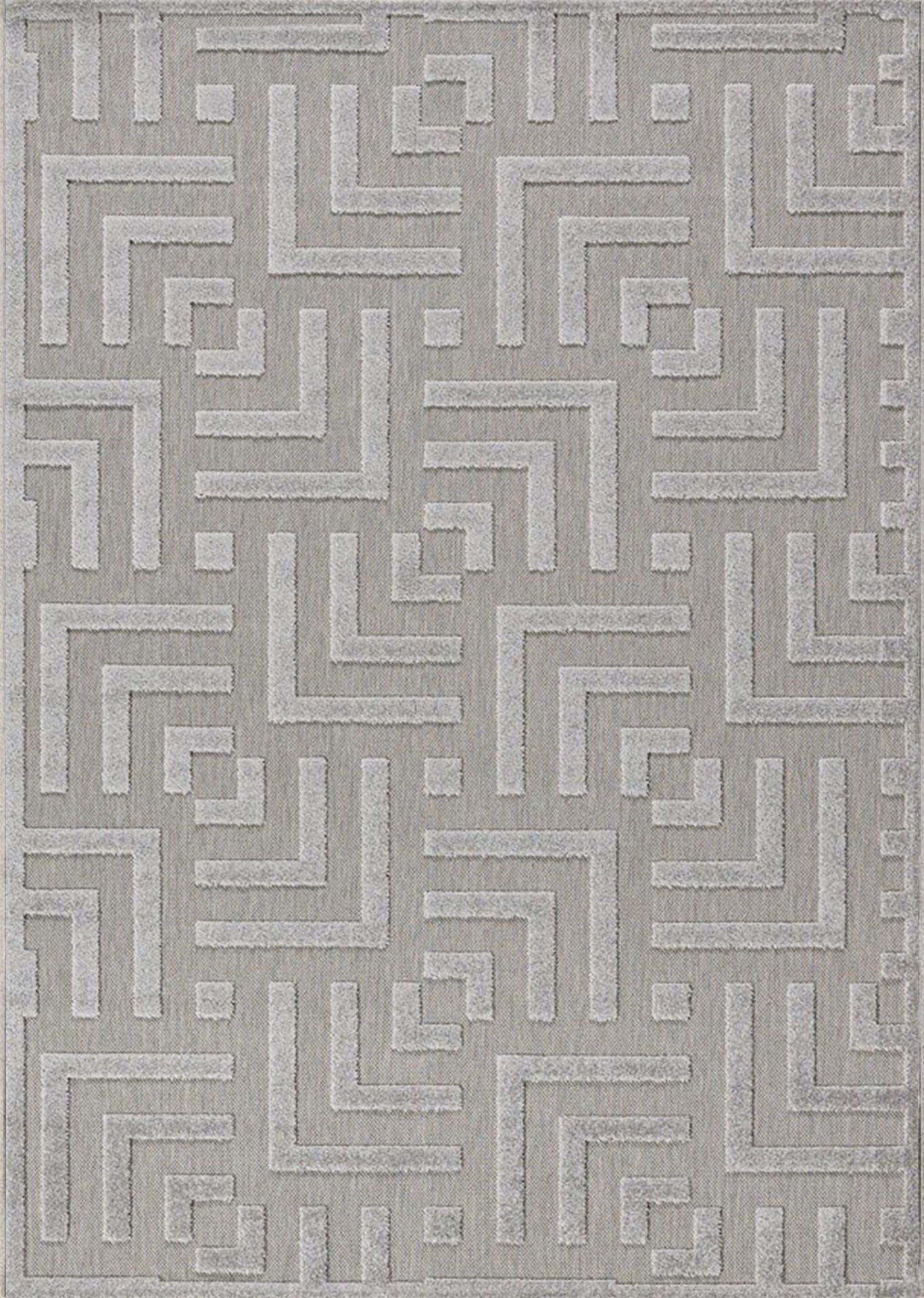 Dinarsu Grace 54100 295 Gri Modern Geometrik Desenli Salon Mutfak Koridor Oturma Odası Halısı