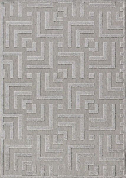 Dinarsu Grace 54100 295 Gri Modern Geometrik Desenli Salon Mutfak Koridor Oturma Odası Halısı