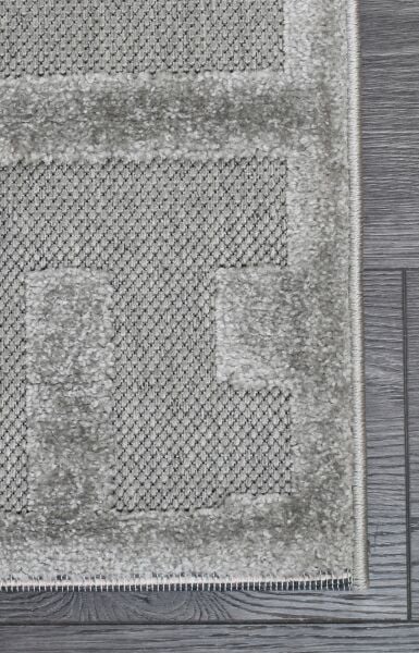 Dinarsu Grace 54100 295 Gri Modern Geometrik Desenli Salon Mutfak Koridor Oturma Odası Halısı