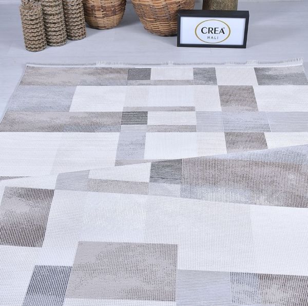 Crea Halı SAFİR - 17417K Modern Dokuma Klasik Desenli Salon Halısı Yolluk My Crea Home