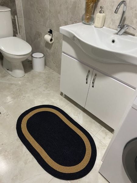 Halımax Milda Jüt Tekli Banyo Paspası Çift Taraflı Kaymaz Yıkanabilir Banyo Paspas Takımı