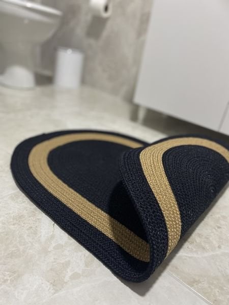 Halımax Milda Jüt Tekli Banyo Paspası Çift Taraflı Kaymaz Yıkanabilir Banyo Paspas Takımı