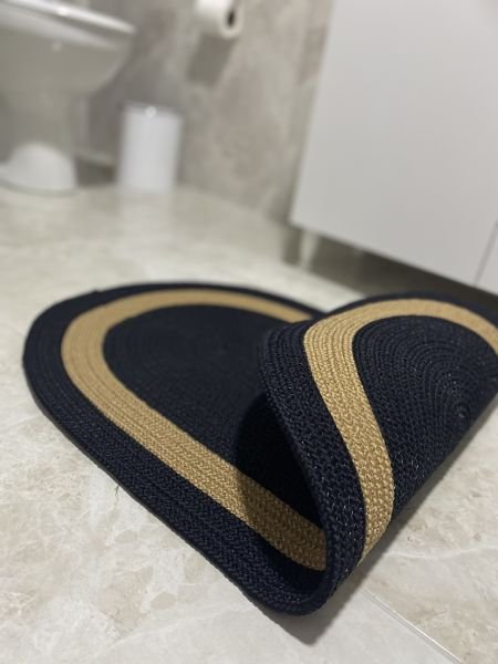 Halımax Milda Jüt Tekli Banyo Paspası Çift Taraflı Kaymaz Yıkanabilir Banyo Paspas Takımı