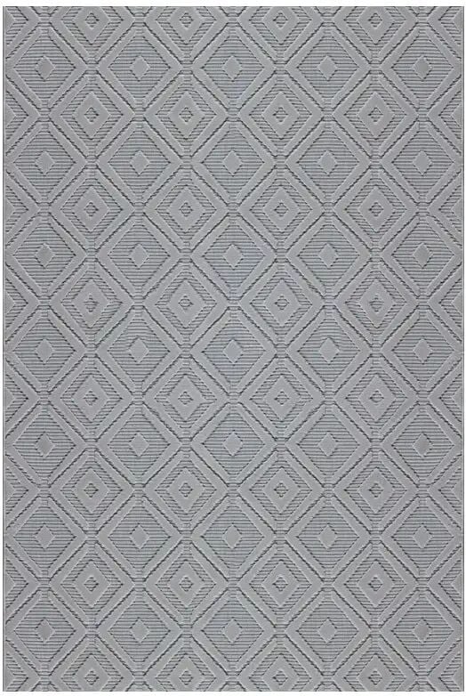 Dinarsu Grace 65403 260 Açık Gri Modern Geometrik Desenli Salon Mutfak Koridor Oturma Odası Halısı