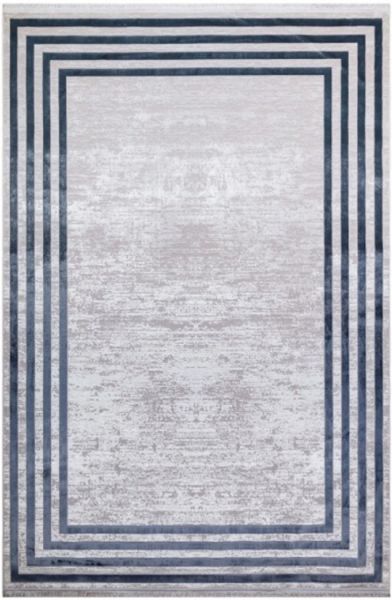 Türkmen Halı Poem Pm04 Bambu Saten Mavi Çerçeveli Modern Halı