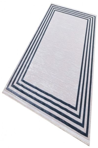 Türkmen Halı Poem Pm04 Bambu Saten Mavi Çerçeveli Modern Halı