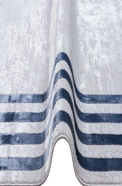 Türkmen Halı Poem Pm04 Bambu Saten Mavi Çerçeveli Modern Halı