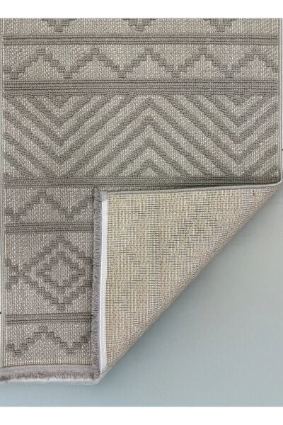 Dinarsu Mira 69675 097 Gri Modern Geometrik Desenli Salon Mutfak Koridor Oturma Odası Halısı