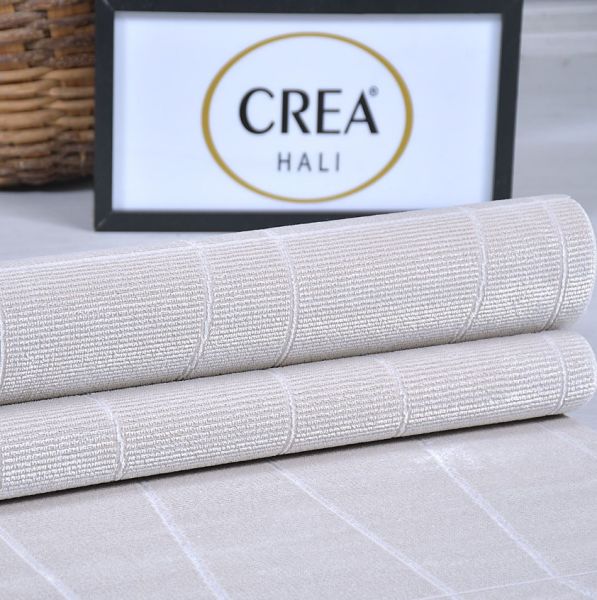 Crea Halı SAFİR - 17418K Modern Dokuma Klasik Desenli Salon Halısı Krem Yolluk My Crea Home