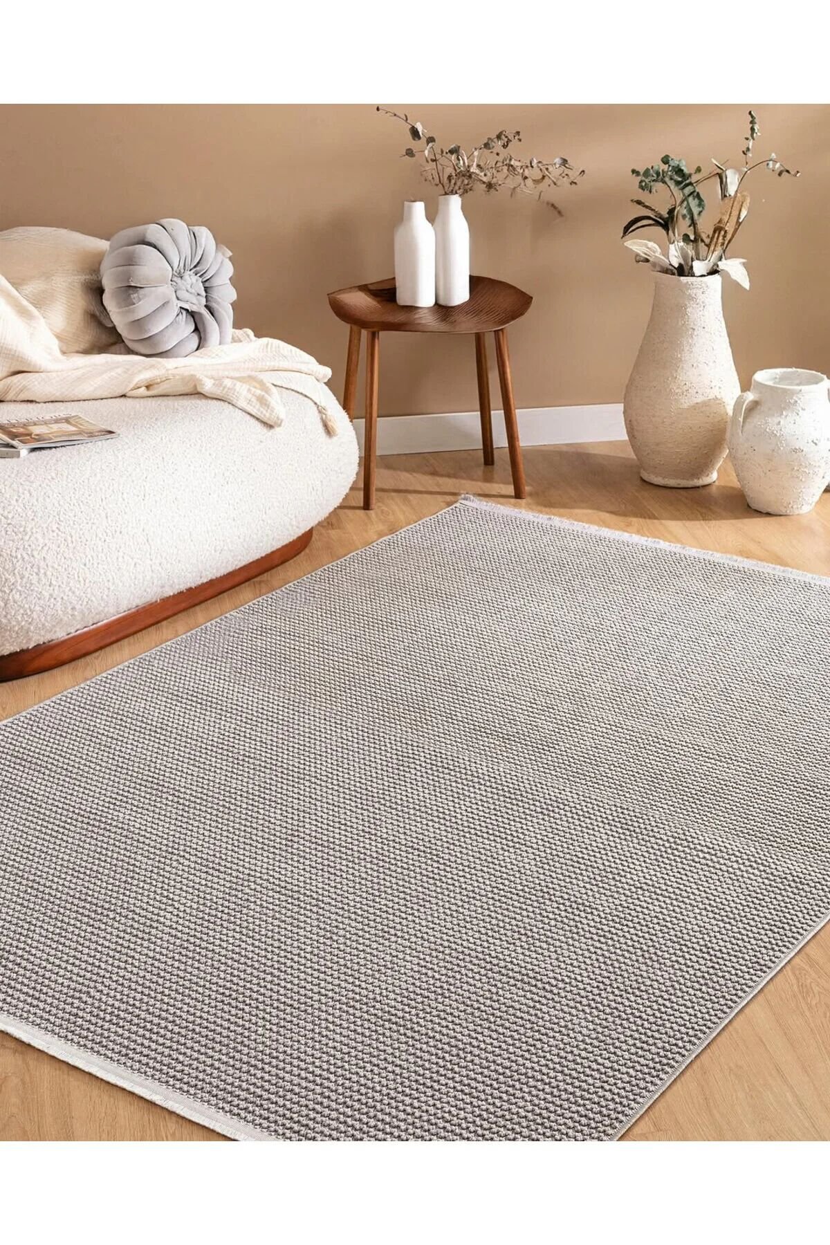 Dinarsu Mira 68975 097 Gri Modern Geometrik Desenli Salon Mutfak Koridor Oturma Odası Halısı
