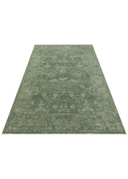 Eko Halı Shiraz SHR 02 Green Vintage Eskitme Klasik Desenli Yumuşak Dokuma Salon Oturma Odası Halısı