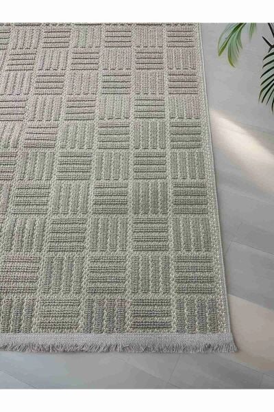 Dinarsu Mira 68975 097 Gri Modern Geometrik Desenli Salon Mutfak Koridor Oturma Odası Halısı