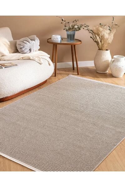 Dinarsu Mira 68975 071 Bej Modern Geometrik Desenli Salon Mutfak Koridor Oturma Odası Halısı