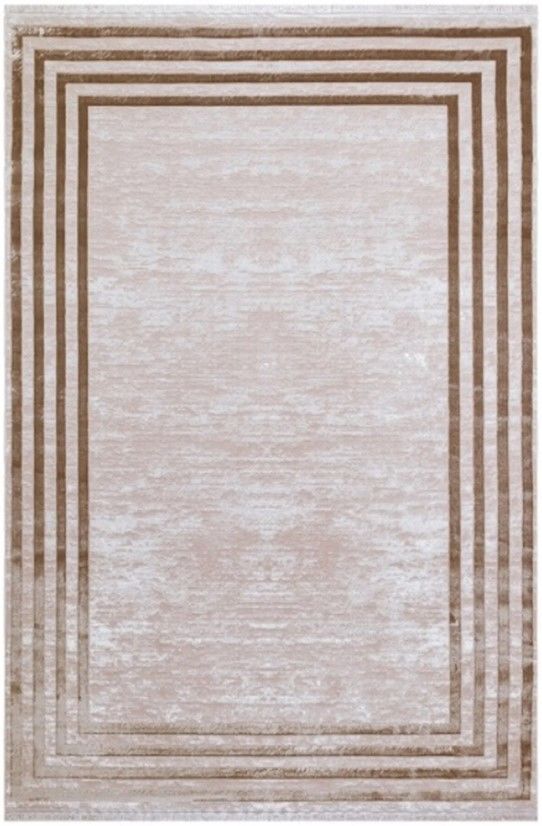 Türkmen Halı Poem Pm04 Bambu Saten Bej Çerçeveli Modern Halı