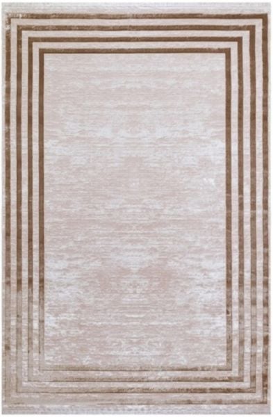 Türkmen Halı Poem Pm04 Bambu Saten Bej Çerçeveli Modern Halı