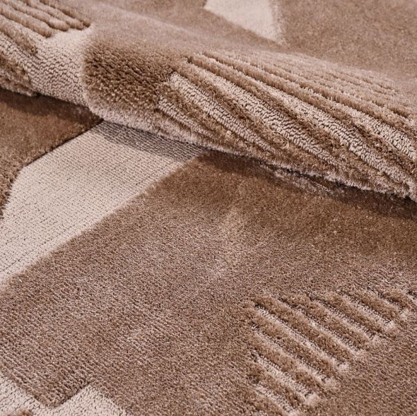 Crea Halı İnka IZ02K Modern Dokuma Kahve Yumuşak Hav Toz Vermez Salon Halısı My Crea Home