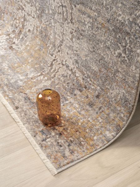 Seyran Asır 0252 Bej Salon Halısı Yolluk Yumuşak Tuşeli Modern Dokuma Makine Halısı