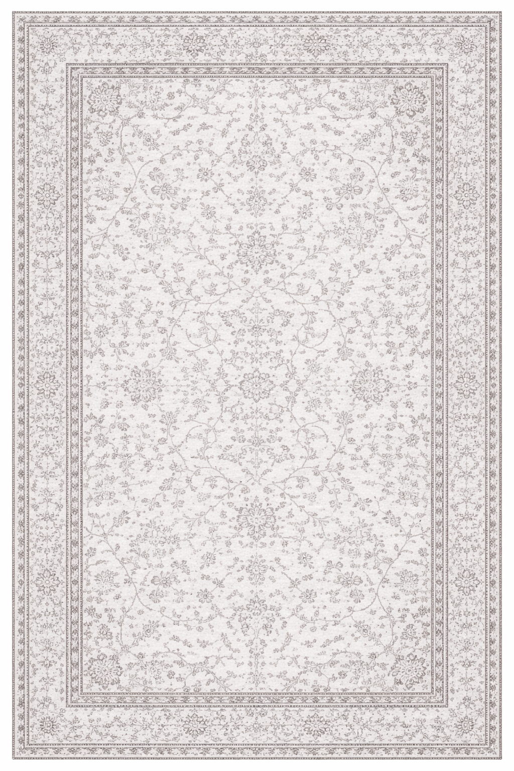 Drom Pamuk Dokuma Taban Kaymaz Şönil Makinede Yıkanabilir Kilim Gri Vintage Salon Yatak Odası Mutfak Koridor Yolluk Halı