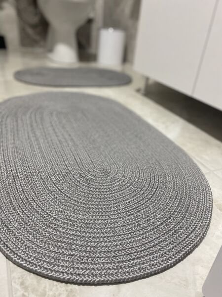 Milda Jüt 2'li Banyo Paspası Çift Taraflı Kaymaz Yıkanabilir Banyo Paspas Takımı 40x60cm & 50x80cm