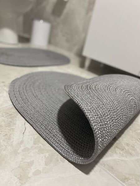 Milda Jüt 2'li Banyo Paspası Çift Taraflı Kaymaz Yıkanabilir Banyo Paspas Takımı 40x60cm & 50x80cm