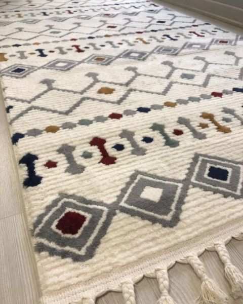 Halımax Seyran Puffy İskandinav Çok Renkli Örgü Saçaklı Makine Halısı 1002 Multi