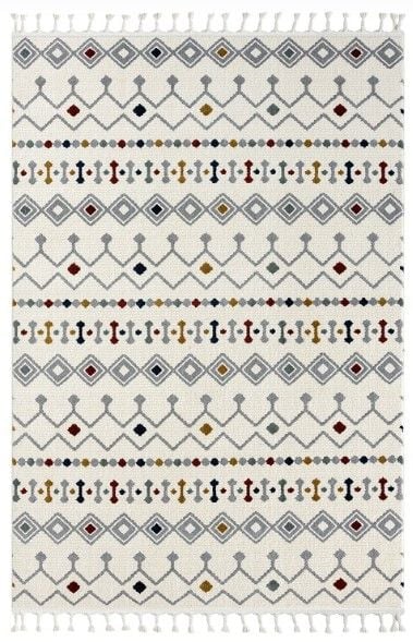 Halımax Seyran Puffy İskandinav Çok Renkli Örgü Saçaklı Makine Halısı 1002 Multi