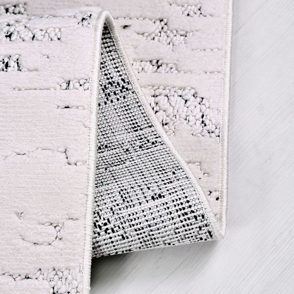 Crea Halı Platon 1703AK Beyaz Bukle Modern Yumuşak Dokulu Halı My Crea Home