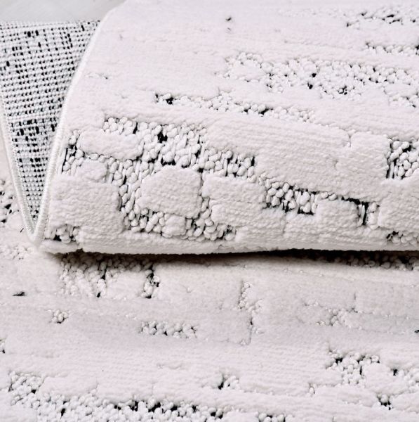 Crea Halı Platon 1703AK Beyaz Bukle Modern Yumuşak Dokulu Halı My Crea Home