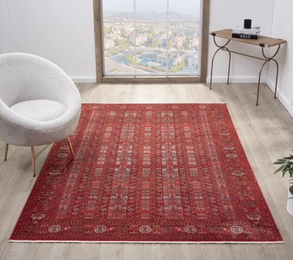 Seyran Asır 0257 Bordo Salon Halısı Yolluk Yumuşak Tuşeli Modern Dokuma Makine Halısı