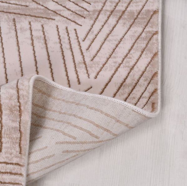 Crea Halı OSAKA - OY02K Modern Dokuma Akrilik Salon Halısı Krem Yolluk My Crea Home