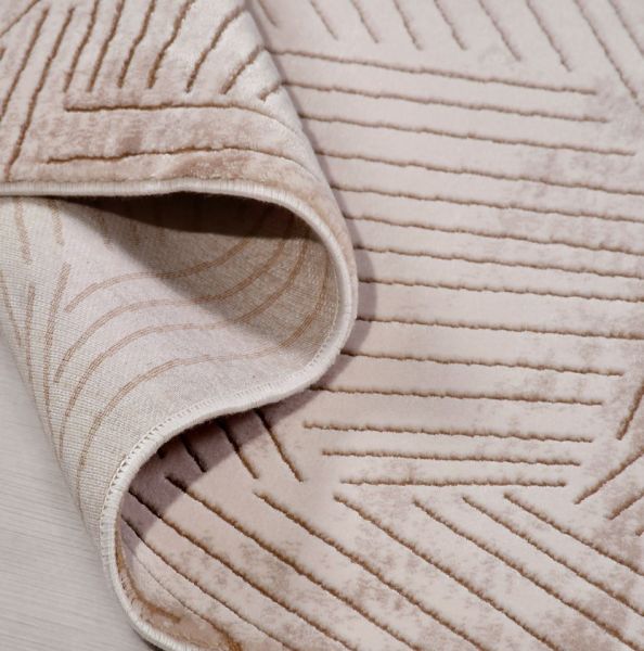 Crea Halı OSAKA - OY02K Modern Dokuma Akrilik Salon Halısı Krem Yolluk My Crea Home