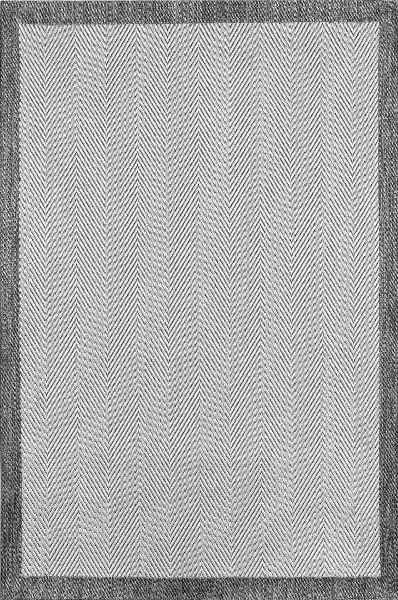 Türkmen Halı Siesta 1504 Antrasit Bordürlü Beyaz Sisal Halı Bordürlü Kolay Temizlenen Hasır Yolluk