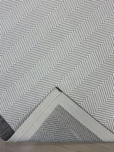 Türkmen Halı Siesta 1504 Antrasit Bordürlü Beyaz Sisal Halı Bordürlü Kolay Temizlenen Hasır Yolluk