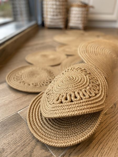 Milda 67 Hasırlı El Örgüsü Çift Taraflı Jüt Kilim Hav Toz Vermez Jüt Halı