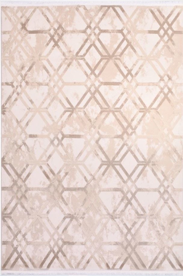 Crea Halı Royal Koleksiyonu 14568K Bambu Viskon Dokuma Modern Makine Halısı Krem My Crea Home