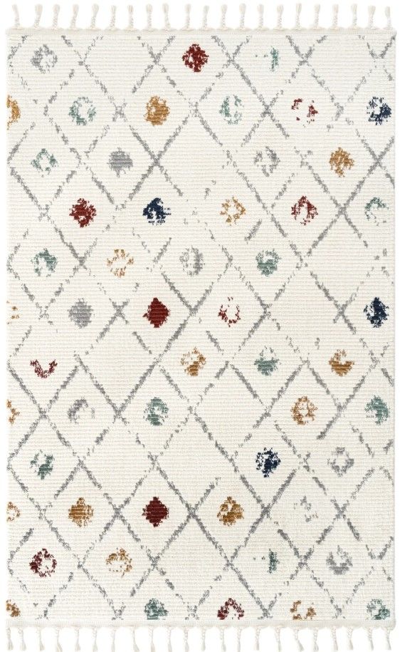 Halımax Seyran Puffy İskandinav Çok Renkli Örgü Saçaklı Makine Halısı 1003 Multi