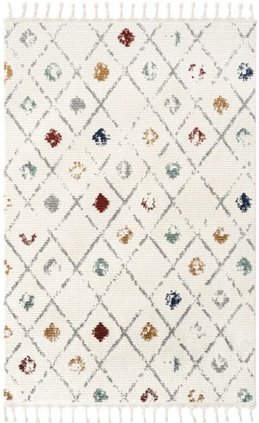 Halımax Seyran Puffy İskandinav Çok Renkli Örgü Saçaklı Makine Halısı 1003 Multi