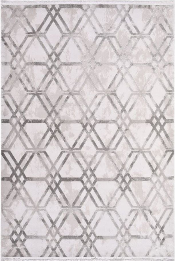Crea Halı Royal Koleksiyonu 14683K Bambu Viskon Dokuma Modern Makine Halısı Gri My Crea Home