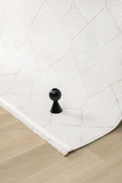 Seyran Halı Sahra 15501 Gri Akrilik Pamuk Taban Modern Salon Koridor Halısı Yolluk