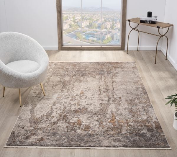 Seyran Asır 0251 Gri Salon Halısı Yolluk Yumuşak Tuşeli Modern Dokuma Makine Halısı