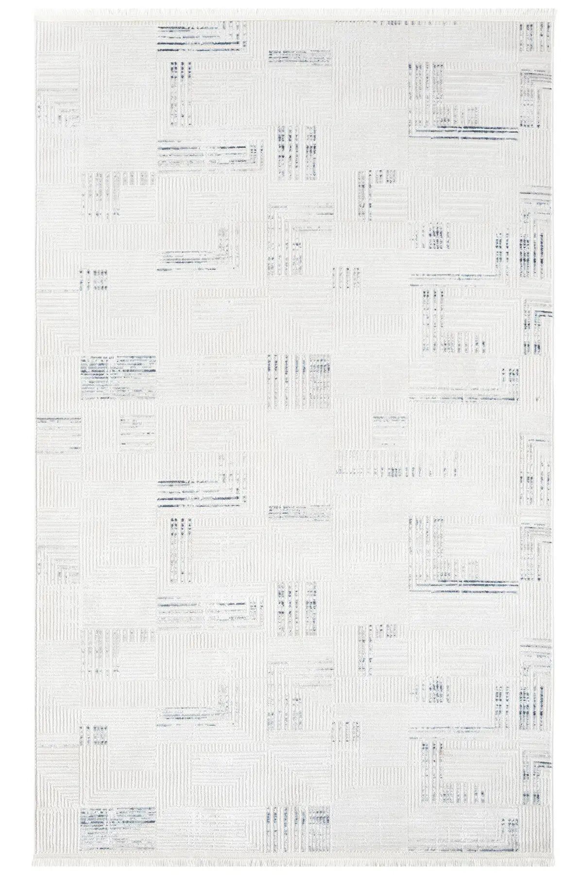 Seyran Halı Sahra 15500 Mavi Akrilik Pamuk Taban Modern Salon Koridor Halısı Yolluk