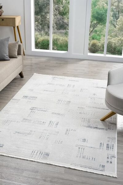 Seyran Halı Sahra 15500 Mavi Akrilik Pamuk Taban Modern Salon Koridor Halısı Yolluk