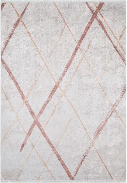 Halımax Dara 189 Yıkanabilir Kaymaz Dokuma Tabanlı Bej Çizgili Modern Halı 80x300