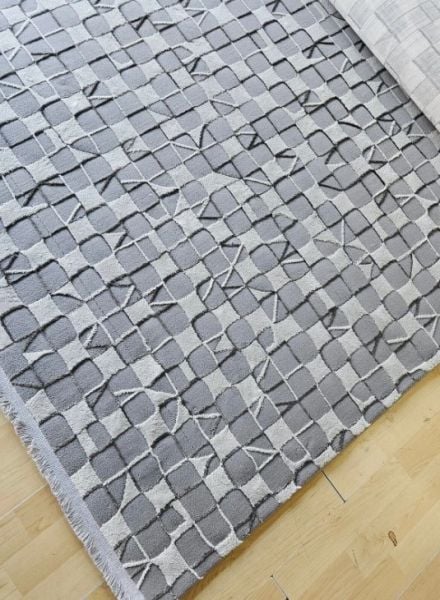 Padişah Lara Koleksiyonu 67878 095 Gri Dokuma Modern Salon Mutfak Halısı Yolluk