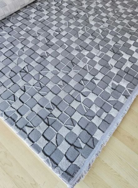 Padişah Lara Koleksiyonu 67878 095 Gri Dokuma Modern Salon Mutfak Halısı Yolluk