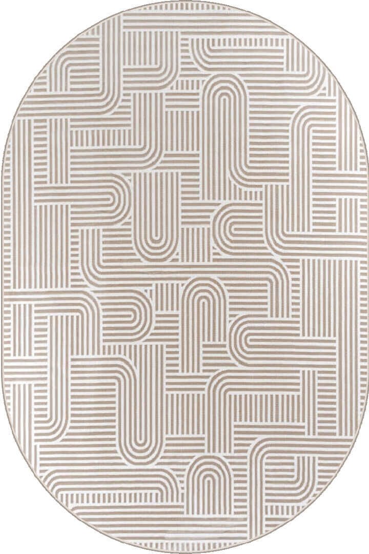 Hayal  HYL3 Yumuşak Kadife Kaymaz Taban Dört Mevsim Yıkanabilir Oval Yolluk Dokuma Salon Mutfak Oturma Odası Halısı