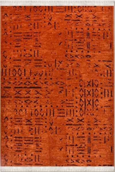 Crea Halı Vena Koleksiyonu 8010S Dokuma Kaymaz Tabanlı Modern Halı Turuncu My Crea Home