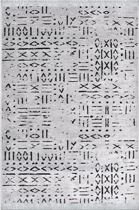 Crea Halı Vena Koleksiyonu 8015S Dokuma Kaymaz Tabanlı Modern Halı Gri My Crea Home