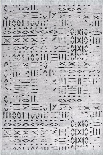 Crea Halı Vena Koleksiyonu 8015S Dokuma Kaymaz Tabanlı Modern Halı Gri My Crea Home