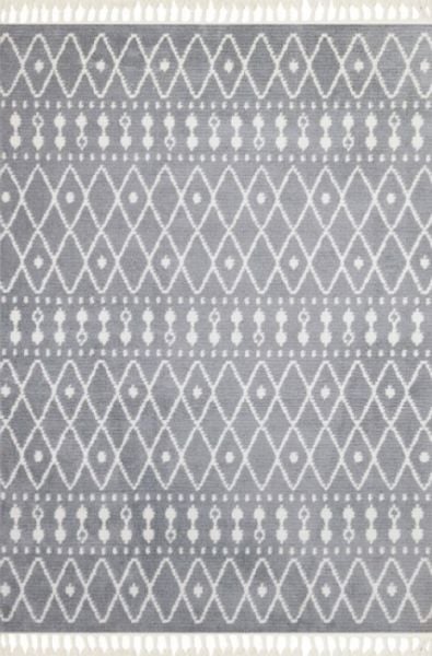 Türkmen Halı Havana HV05 Gri Ekstra Yumuşak Tuşeli Örgü Saçaklı Halı